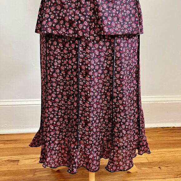Vintage Y2K Danny & Nicole Floral Peplum Blouse with and Midi Aline Skirt Set 14 - Picture 6 of 15